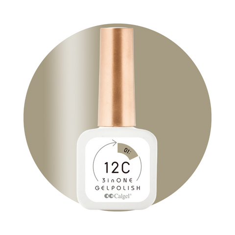 Calgel 12C Non-Wipe Three-in-One Gel Polish 01 Ash 8ml (CG12C01)