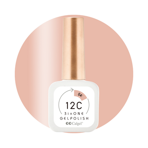 Calgel 12C Non-Wipe Three-in-One Gel Polish 04 Natural Peach 8ml (CG12C04)