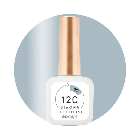 Calgel 12C Non-Wipe Three-in-One Gel Polish 06 Light Grey 8ml (CG12C06)