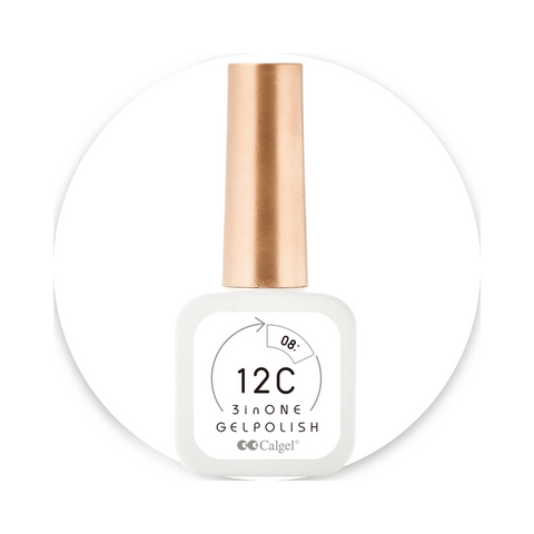 Calgel 12C Non-Wipe Three-in-One Gel Polish 08 Milk 8ml (CG12C08)