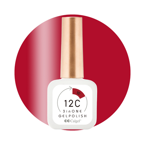 Calgel 12C Non-Wipe Three-in-One Gel Polish 10 Scarlet 8ml (CG12C10)