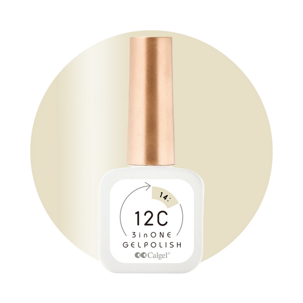 Calgel 12C Non-Wipe Three-in-One Gel Polish 14 Cream 8ml (CG12C14)